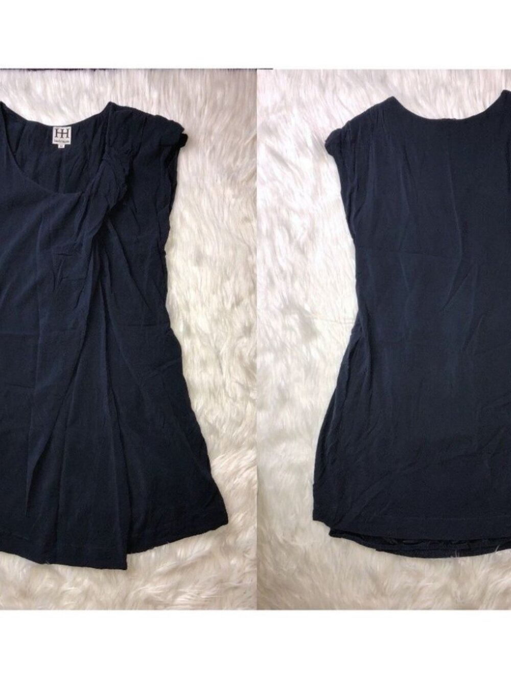 Haute Hippie Silk Blend Dress Tunic Navy Blue
